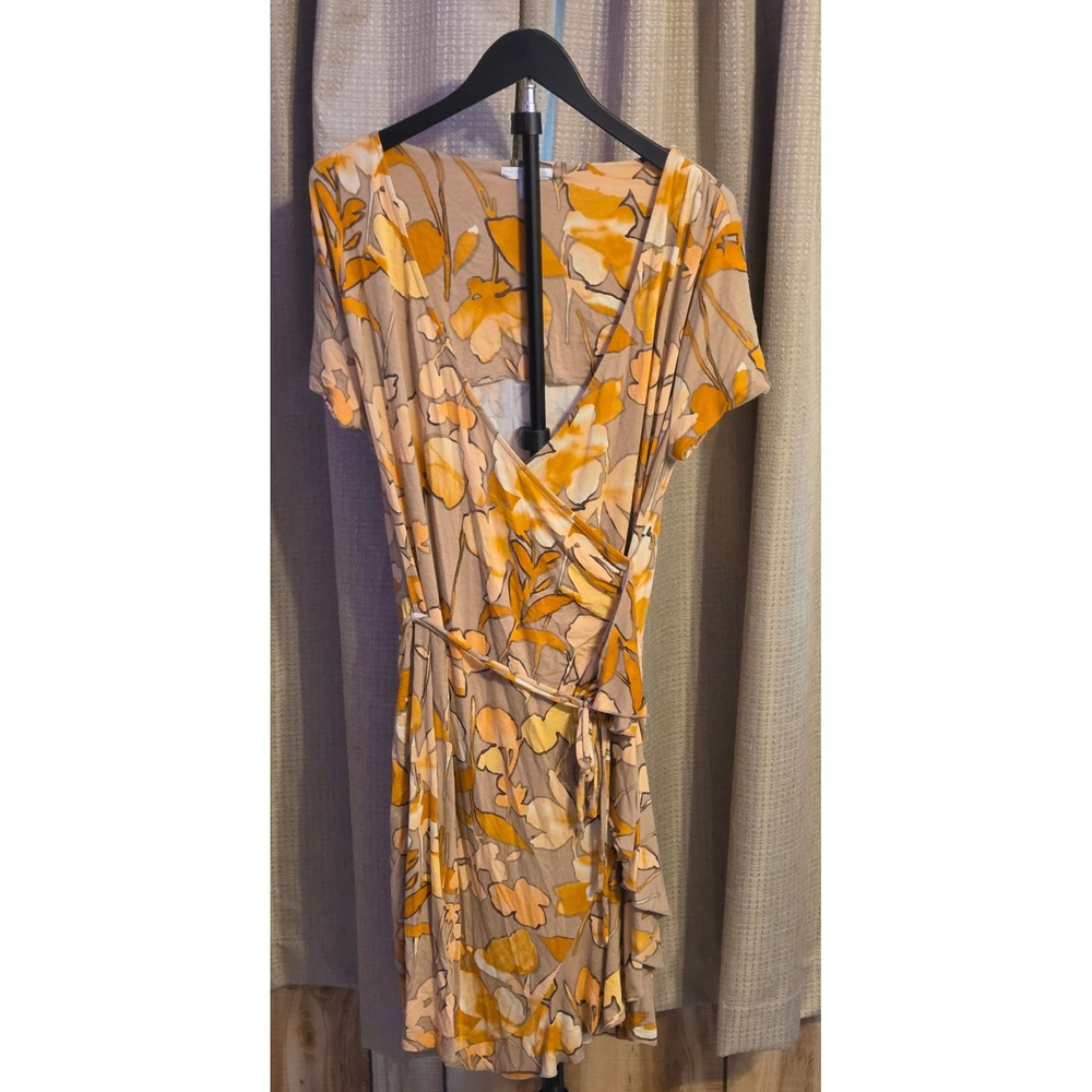 New York & Company Faux Wrap Floral Dress Women's Size Large Multicolor